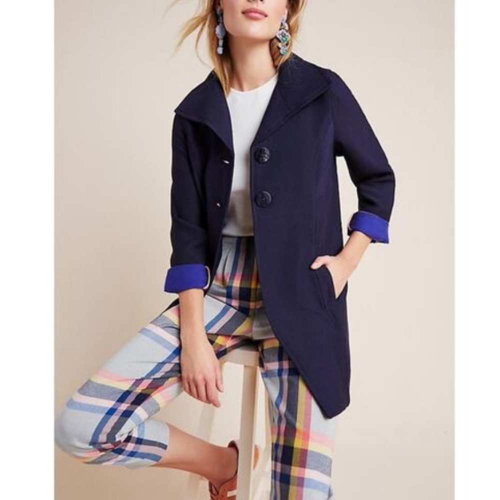 NWT! Anthropologie Wellesey Navy Peacoat Jacket